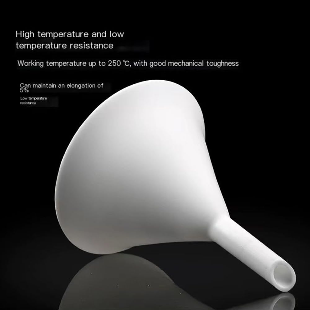 PTFE Triangular Funnel 80mm - High Heat Resistant Chemical Lab Funnel for Liquid Transfer, Durable PTFE Split Design - Perfect for Lab Experiments, Home Brewing & DIY Projects