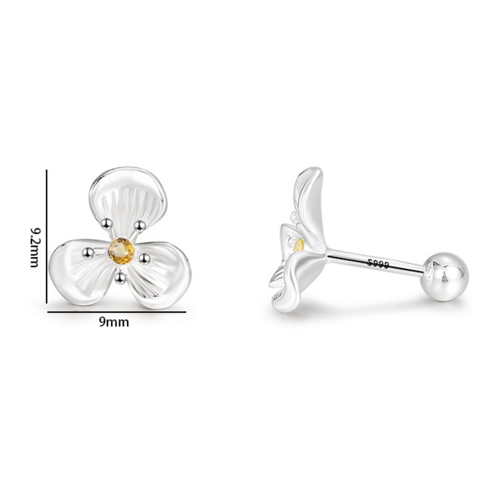Sterling Silver Screw Back Stud Earrings for Women | Hypoallergenic S925 Tiny CZ Stud Earrings | Dainty Rhinestone Fashion Jewelry | Perfect Birthday Gifts for Her | Great for Everyday Wear, Office & Special Occasions