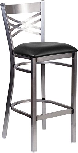 Black Vinyl Seat/Clear Coated Metal Frame
