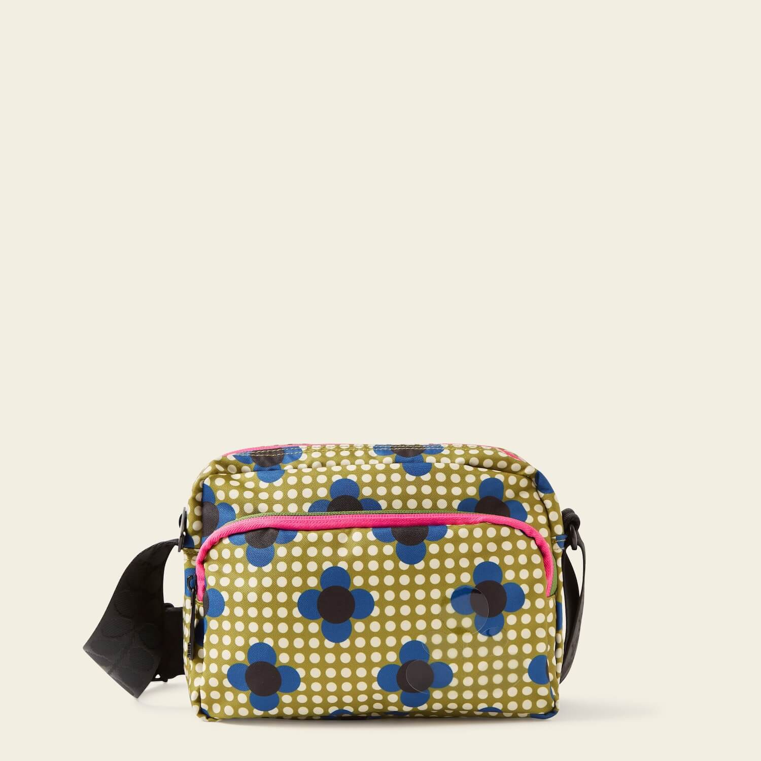 Angle Camera Bag for Women - Stylish Flower Polka Dot Olive Crossbody Bag - Perfect for Travel, Photography & Everyday Use
