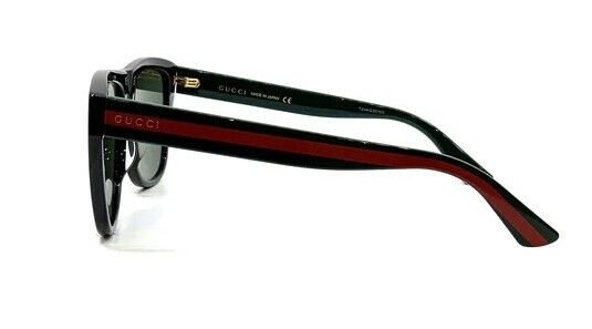 Gucci GG 0926S 006 Black/Green Flat Top Unisex Sunglasses for Men & Women - UV Protection, Fashionable Square Frame for Outdoor Activities, Beach & Driving