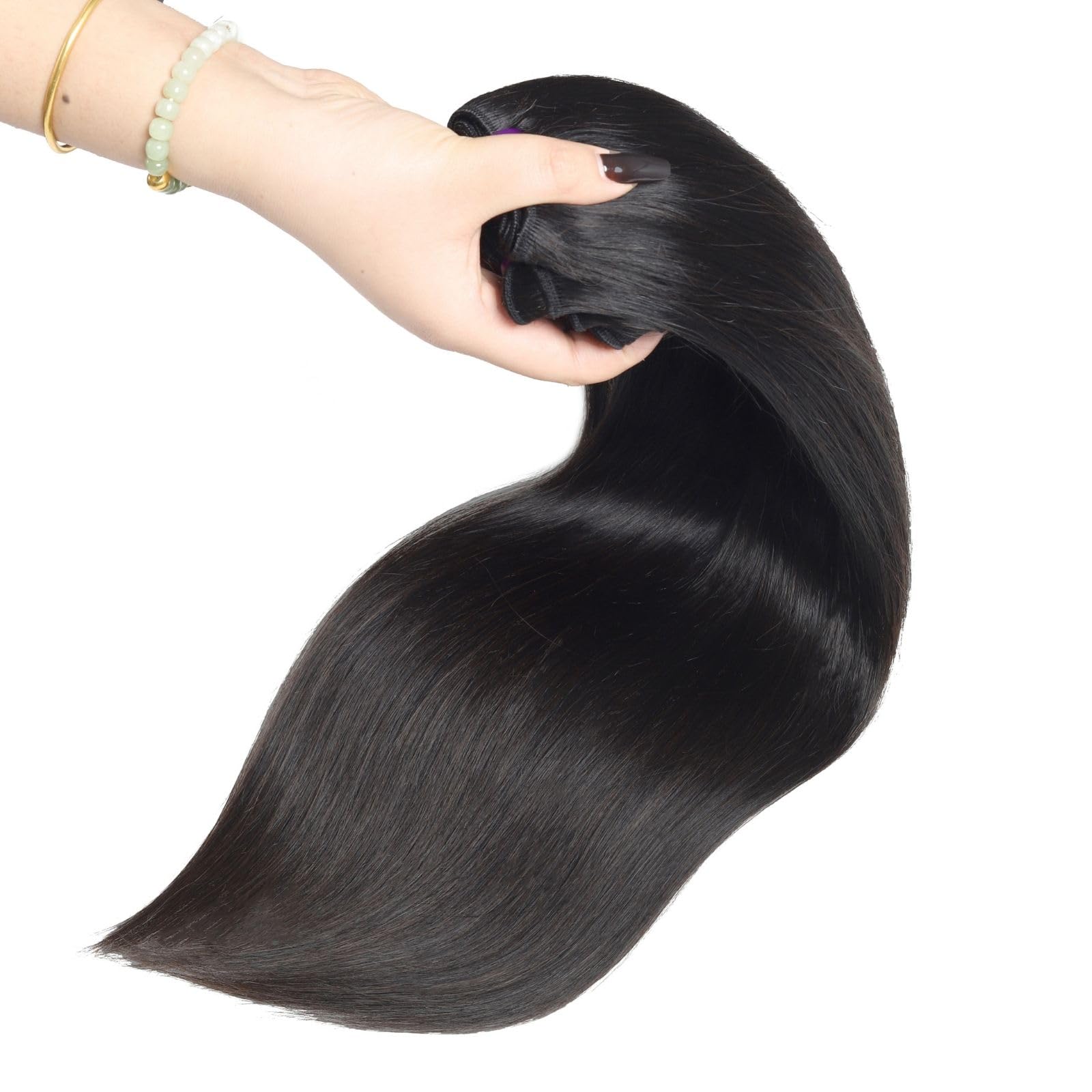 Beauty Queen 3 Bundles 16A Grade Brazilian Virgin Human Hair Extensions - 20 20 20 Inch Unprocessed Straight Hair for Sew-In Weave (Natural Black) | Perfect for Daily Styling, Special Occasions & Salon Quality Looks