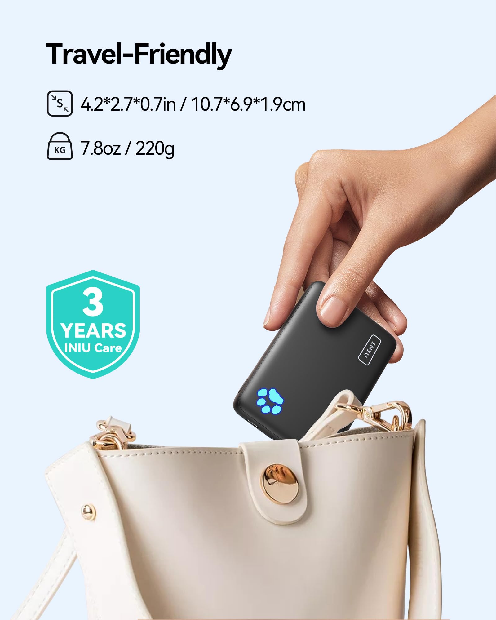 INIU Slim Qi2 Certified 10000mAh 30W Magnetic Power Bank - Wireless Portable Charger with USB C Input/Output for iPhone 16/15/14/13/12 Series | Perfect for Travel, Work, and On-the-Go Charging