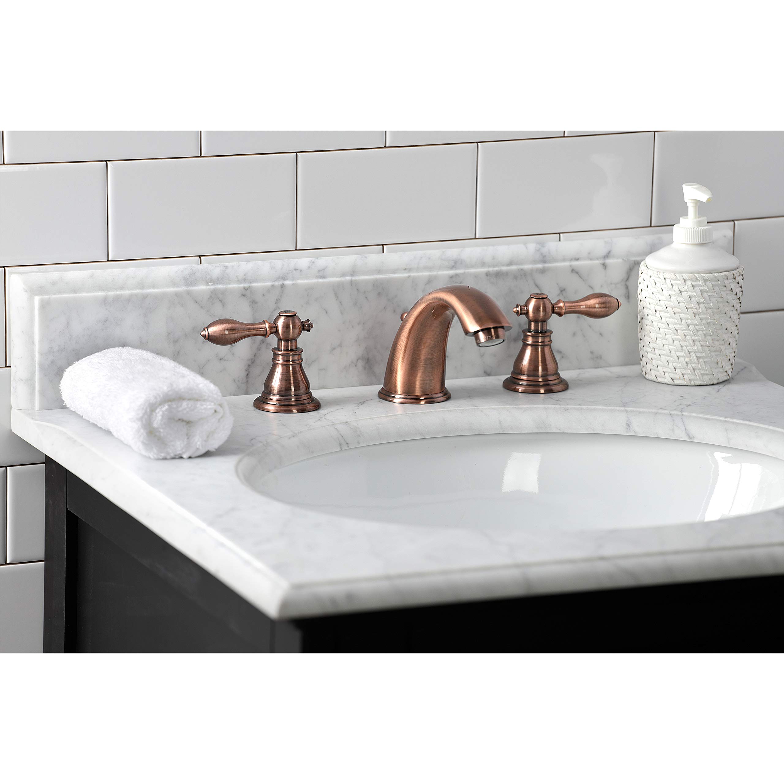Kingston Brass KB966ACL American Classic Widespread Bathroom Faucet - Antique Copper Finish, 13.63 x 5.75 x 4.06 Inches - Perfect for Vintage Style Bathroom Vanities and Sinks