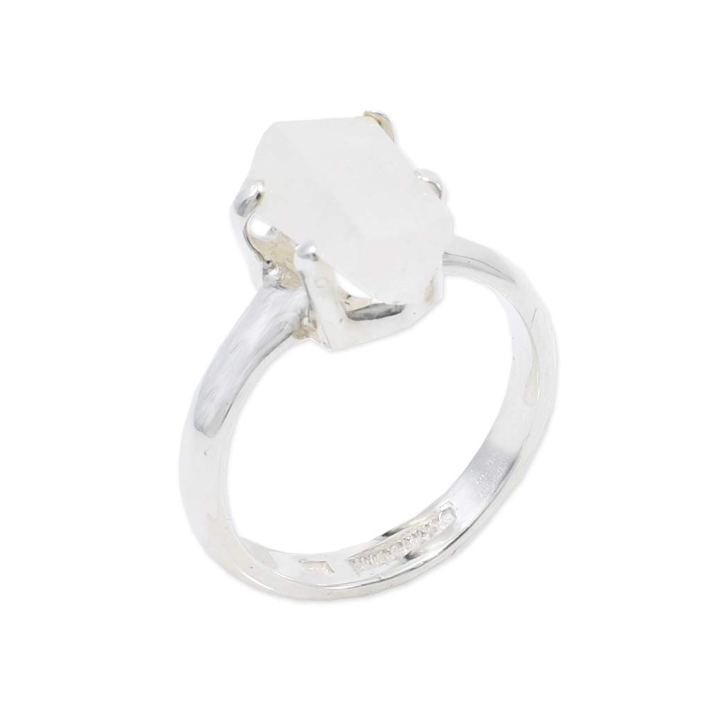 Starborn Phenacite Crystal Ring – 3.0 Carats Clear Natural Gemstone Jewelry for Women – Perfect for Healing, Meditation & Spiritual Energy Work
