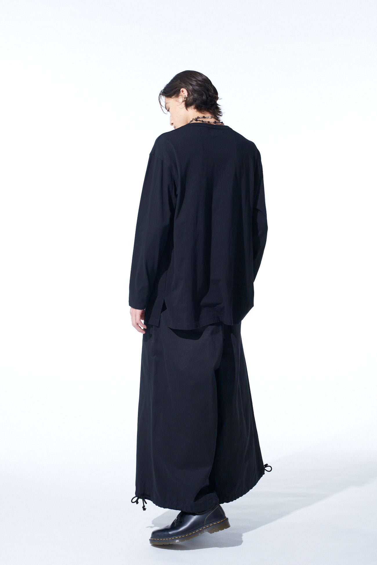 Soft Cotton Jersey Fabric Long Sleeve Draped T-Shirt for Women - Comfortable Casual Wear for Everyday Outfits & Layering