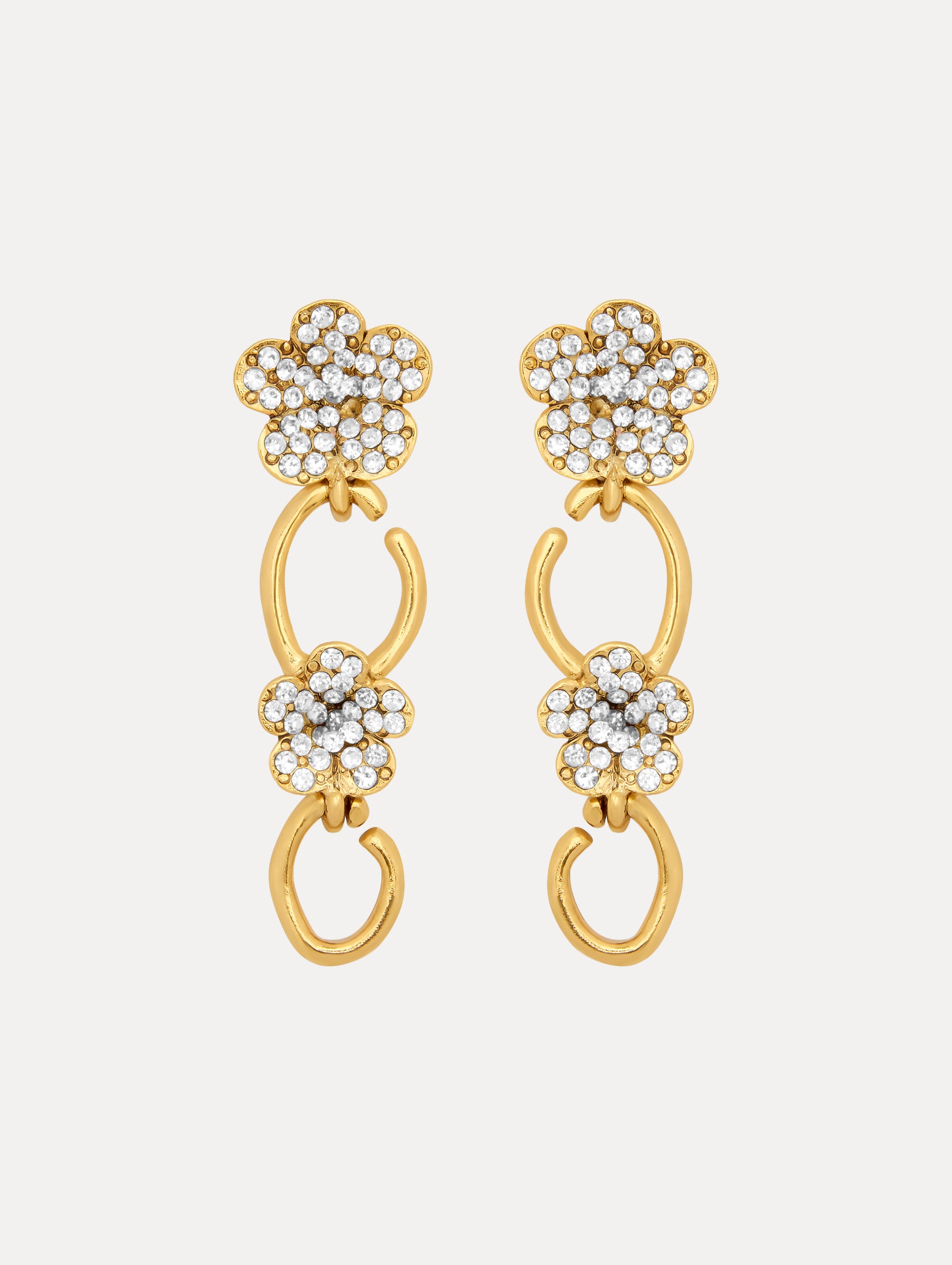 Crystal Flower Drop Earrings for Women - Elegant Dangle Earrings for Party, Wedding & Everyday Wear