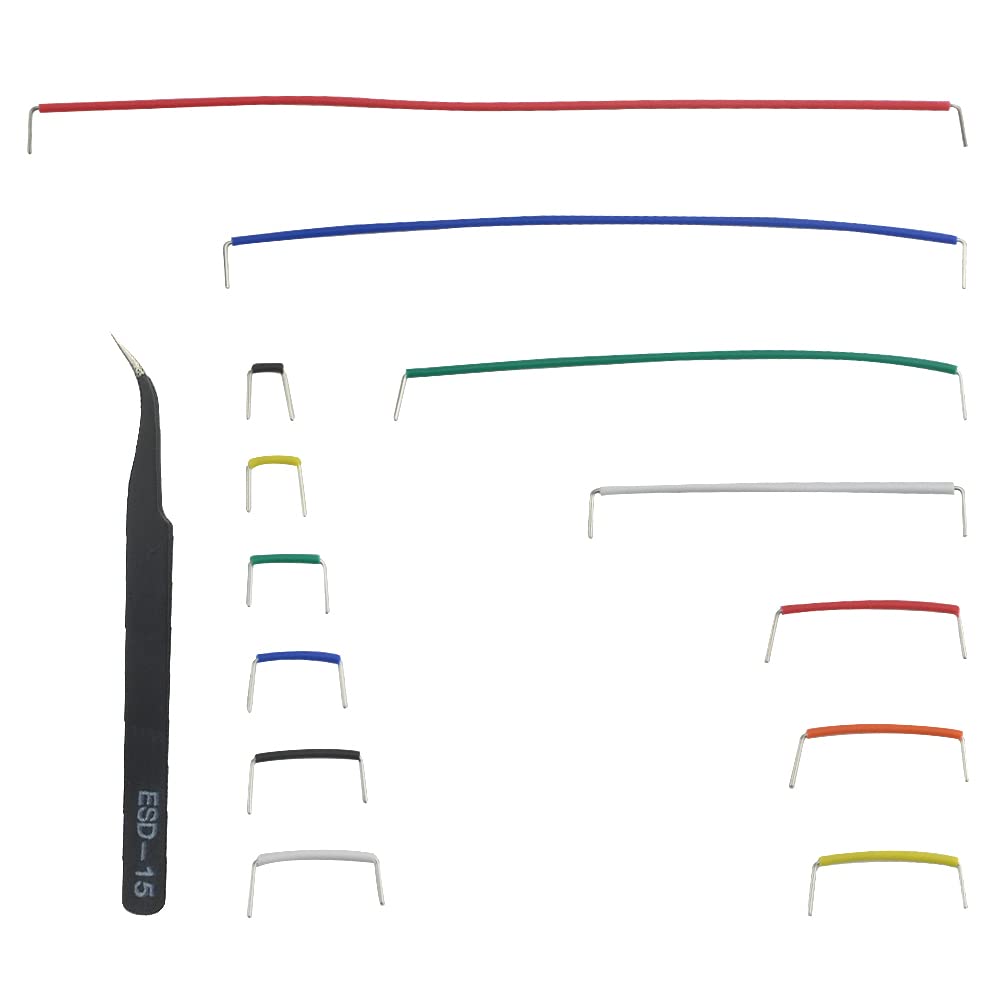8 Colors 560Pcs 2.54mm Jumper Wires Kit for Breadboard Circuits & PCB Projects with Tweezer
