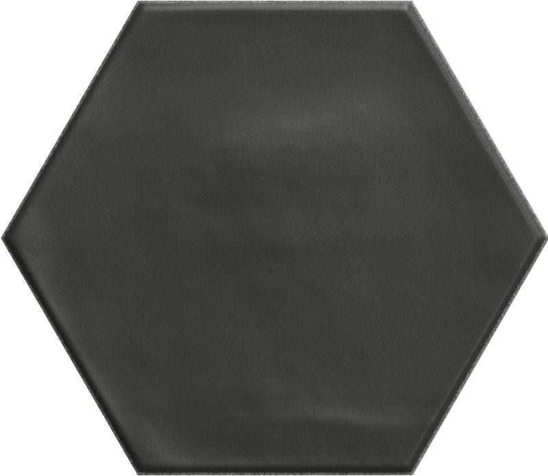 Premium Magnolia Hex Black Matte Porcelain Tile 6x7 - Modern Flooring for Bathroom, Kitchen & Entryway