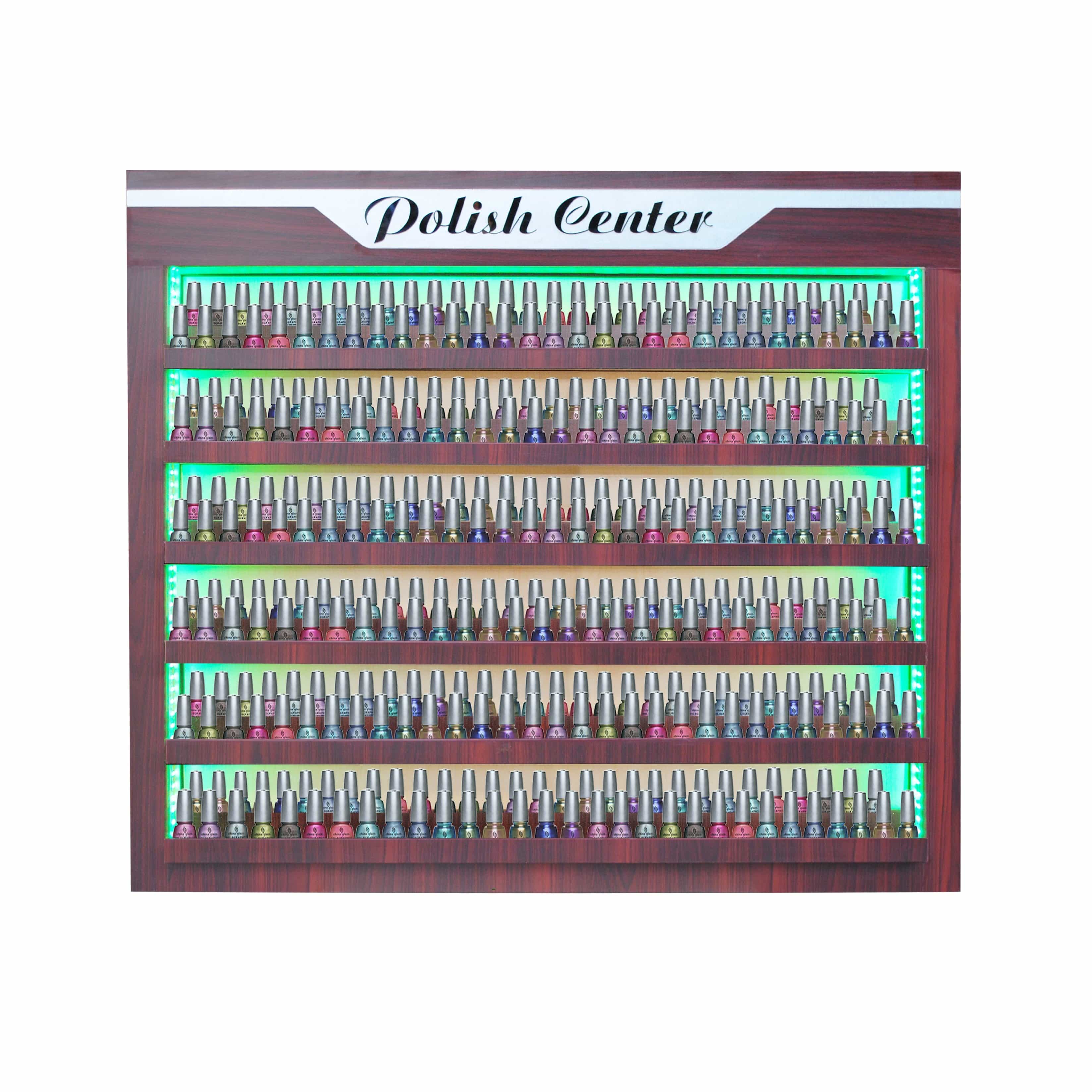 AVON I Nail Polish Rack With LED Lighting - Double Shelves Display Organizer for Salon & Home Use - Perfect for Nail Artists & Beauty Enthusiasts