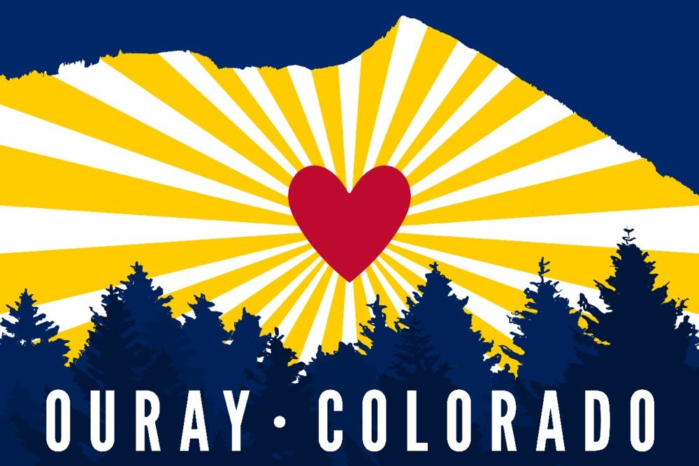 Ouray Colorado Heart and Butte Mountain Landscape Art Print - 36x54 Inch Giclee Gallery Quality Travel Poster - Wall Decor for Living Room, Office & Cabin