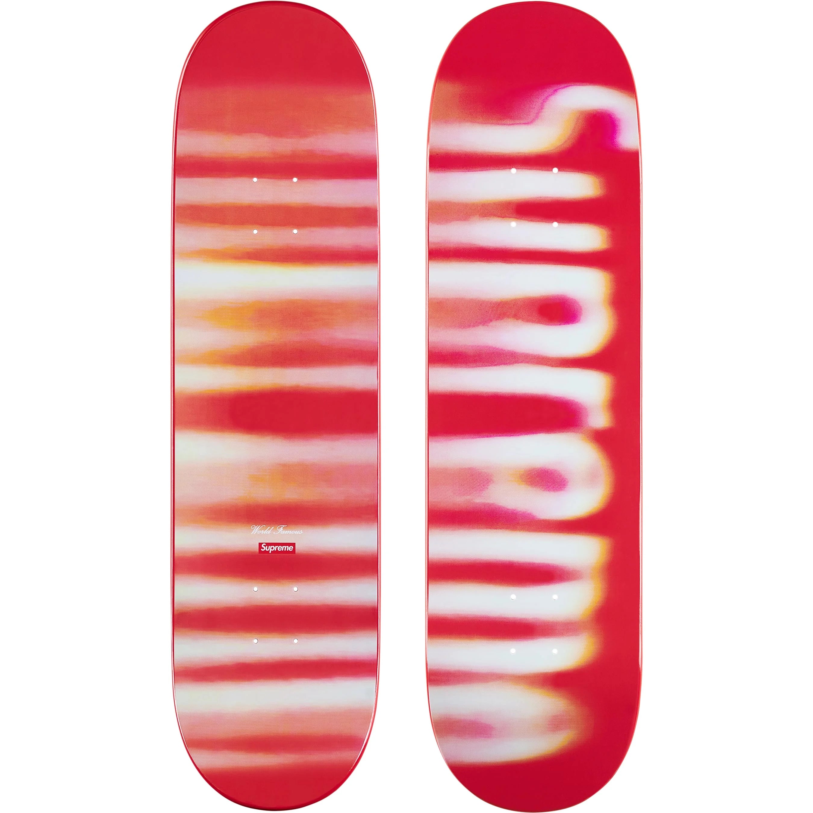Supreme Blurred Logo Skateboard Deck - Red | High-Quality Skateboard for Street & Park Riding | Perfect for Skaters & Collectors