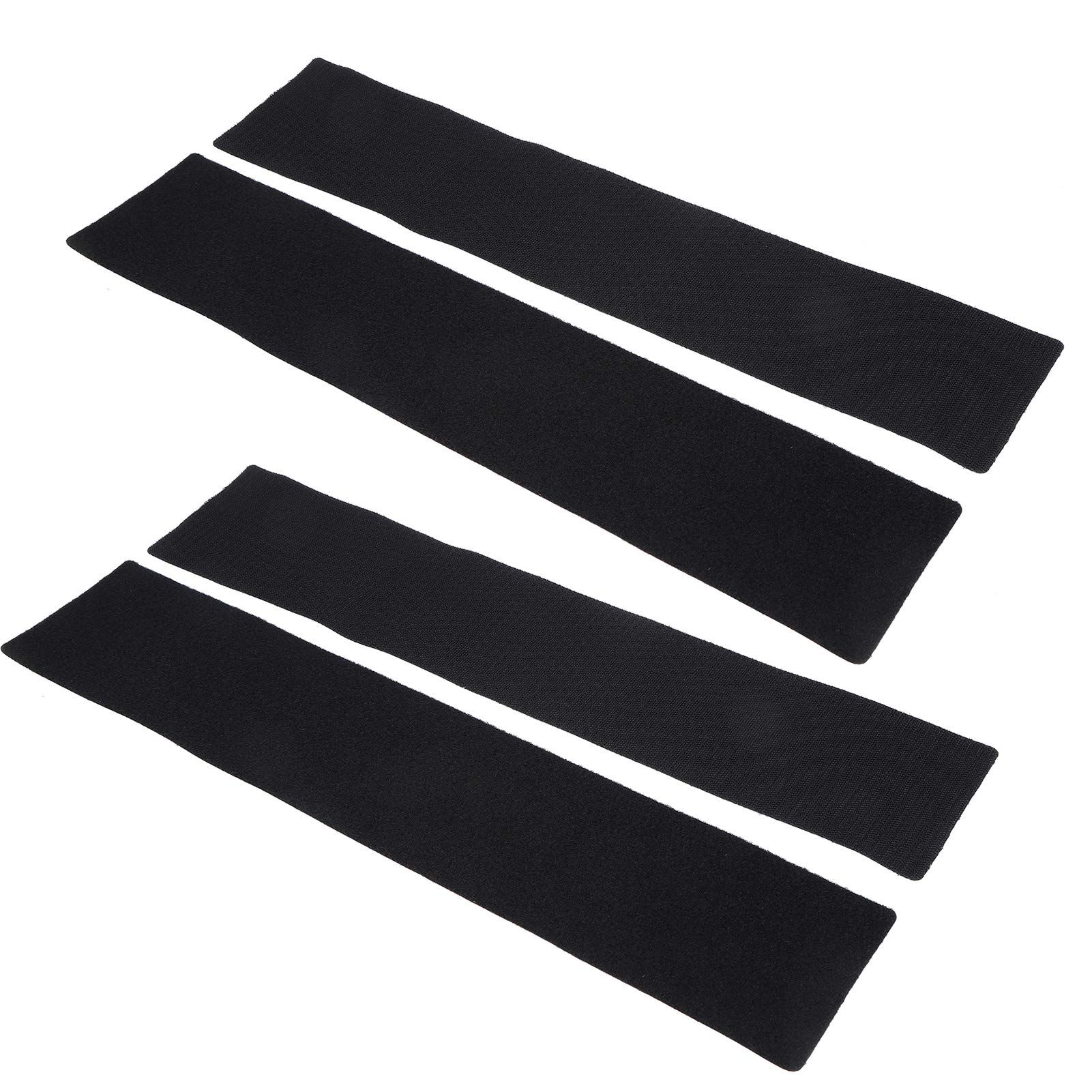 3.9 x 19.7 Inch Black Hook and Loop License Plate Fastener Stickers - Heavy Duty Polyester Adhesive Straps for Car Brackets & Vehicle Registration Tags - Perfect for Secure Mounting on Bumpers, Trailers & Motorcycles