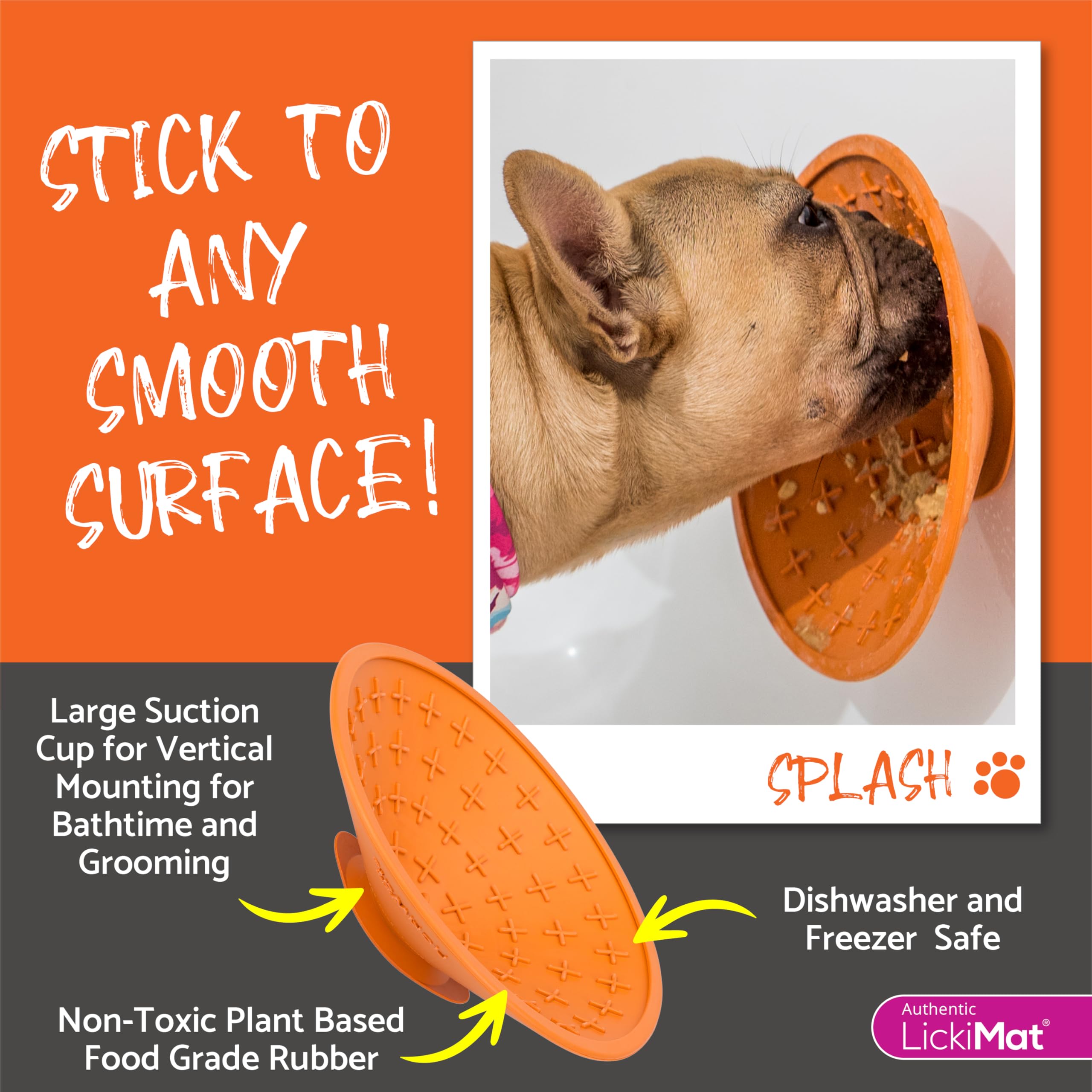 LickiMat Splash - Slow Feeder Dog Bowl & Anxiety Relief Lick Mat for Dogs | Non-Slip Pet Feeding Mat for Food, Treats, Yogurt & Peanut Butter | Fun Interactive Puzzle Toy for Mealtime & Grooming Sessions | Turquoise