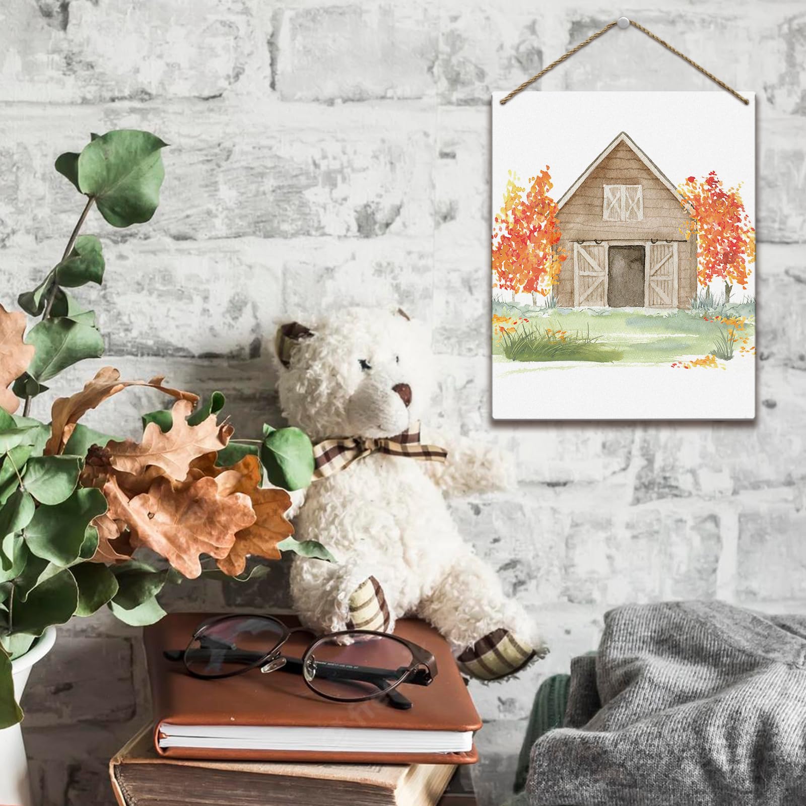 Rustic Maple Leaves Wood Sign - Fall Decor for Home & Farmhouse | Seasonal Wall Art