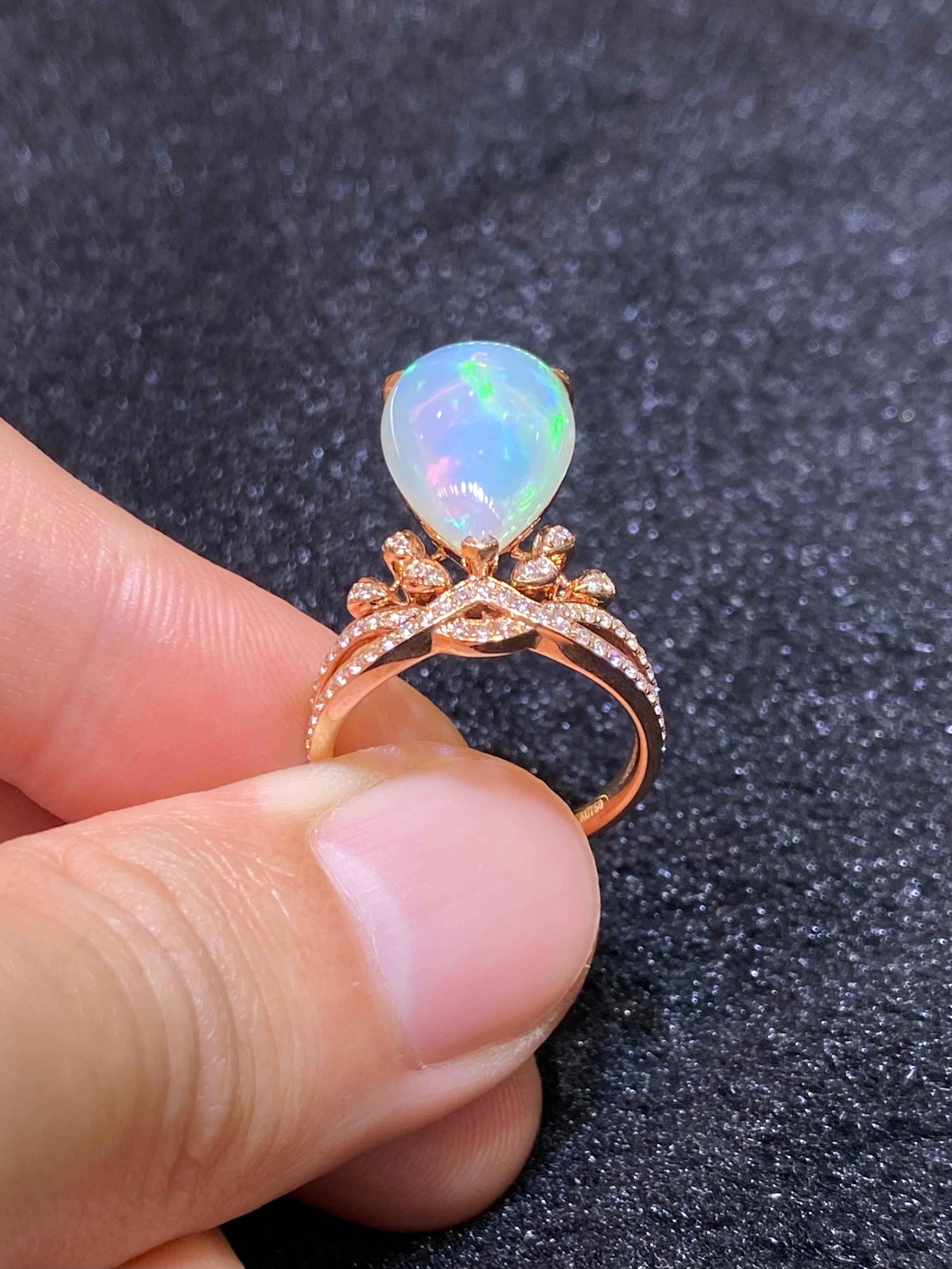 Natural Opal 3.35ct Sterling Silver Ring for Women - Elegant Birthstone Jewelry Gift for Anniversary, Engagement & Special Occasions