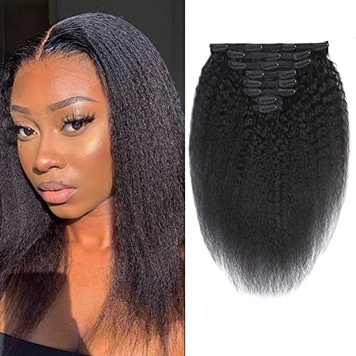 100% Unprocessed Brazilian Human Hair Extensions - Double Weft Clip-in 8-Piece Set (12
