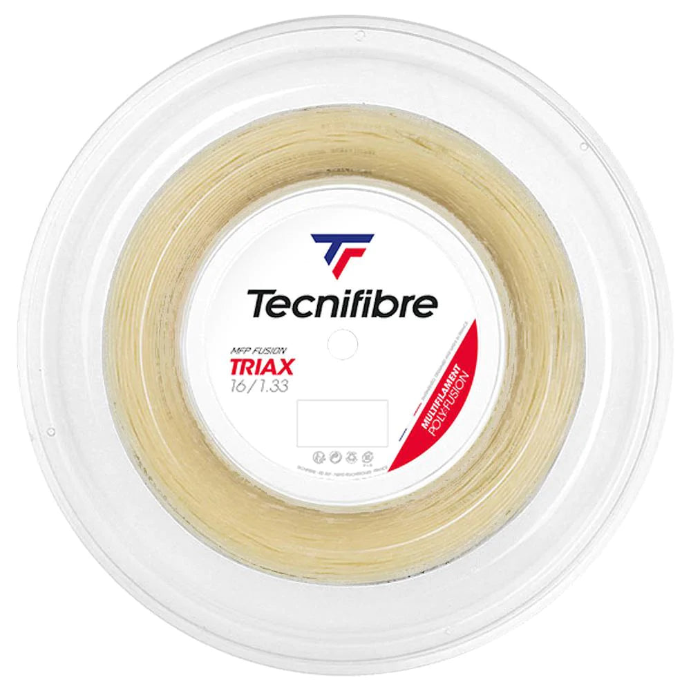 Tecnifibre Triax 16/1.33 Natural Tennis String Reel - High Performance Polyester String for Tennis Rackets | Perfect for Competitive Play & Durability