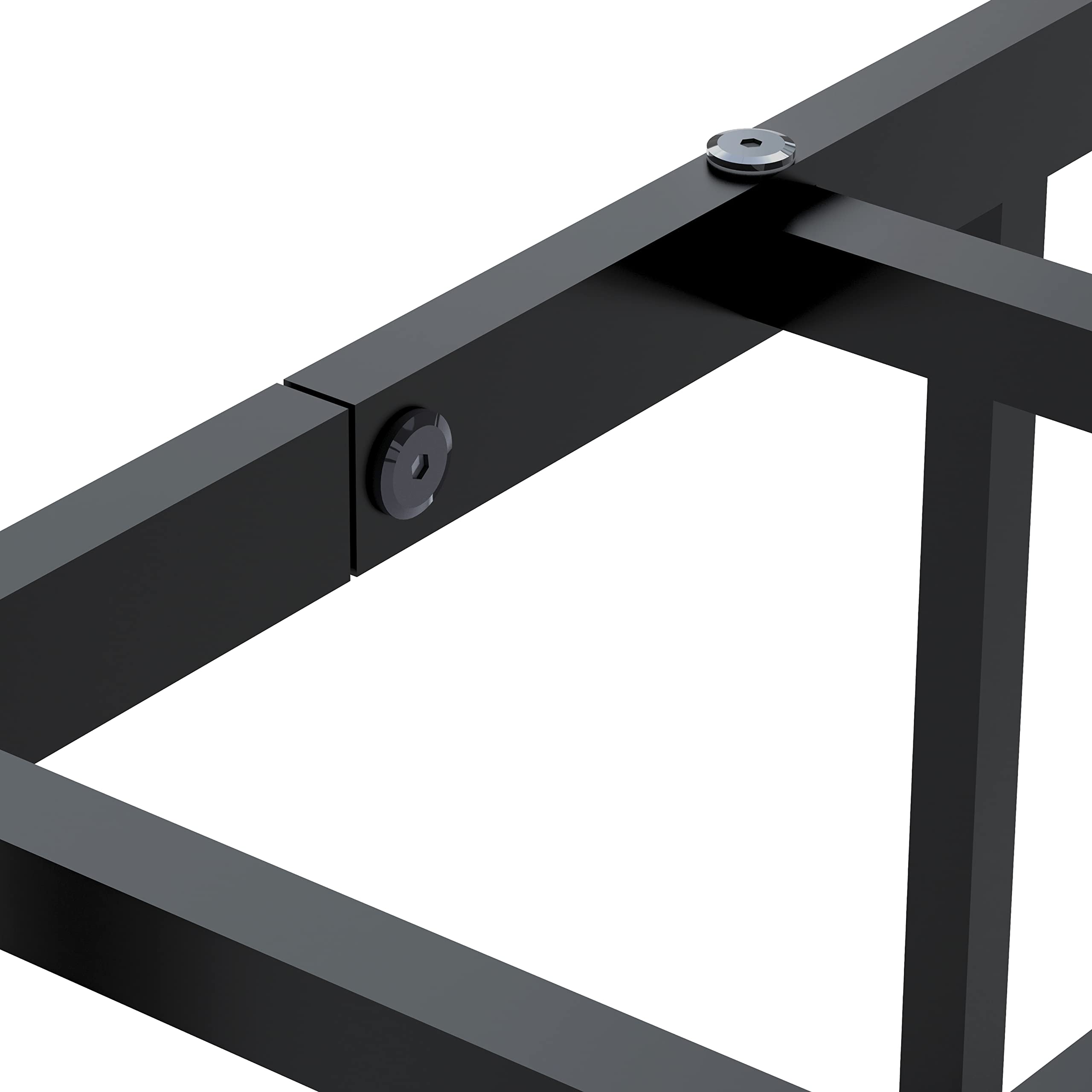 East West Furniture DHTBBLK Dothan Metal Twin Bed Frame with Luxurious Headboard & Footboard - Powder Coated Black - Sturdy & Stylish Bed Frame for Kids, Teens & Guest Rooms - Perfect for Bedrooms, Dorms & Apartments