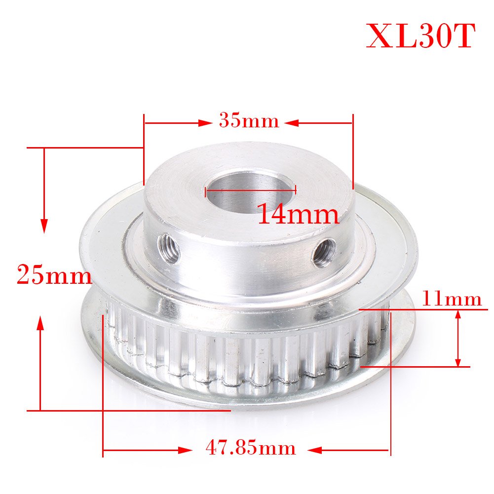 XL30 Teeth 14mm Bore Aluminum Timing Pulley for 3D Printer - 10mm Width Belt Synchronous Wheel - Perfect for CNC Machines, Laser Cutters & DIY Robotics Projects