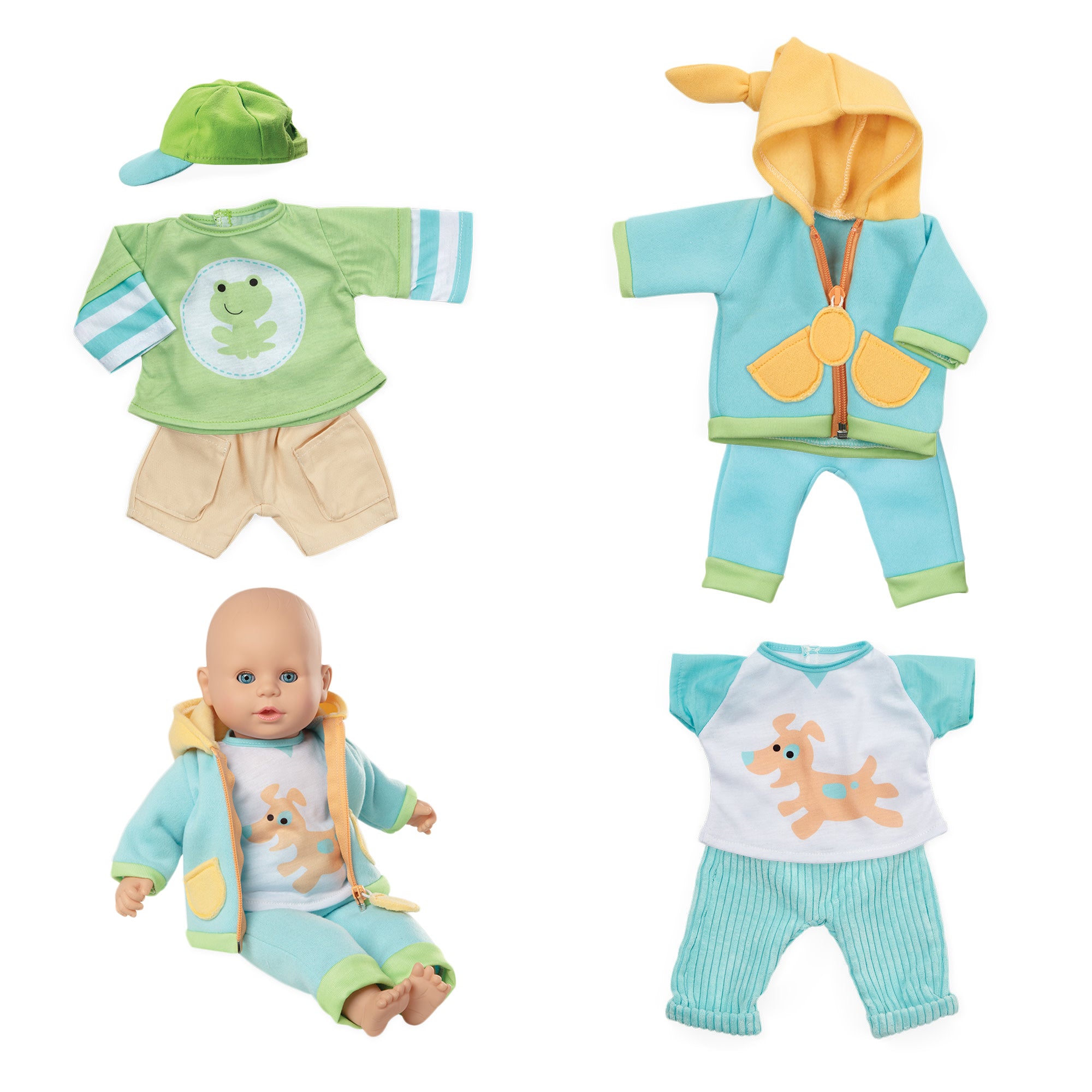 Mix & Match Playtime Doll Clothes for Kids - Adorable Outfits for 18 Inch Dolls | Perfect for Dress Up, Pretend Play & Tea Parties