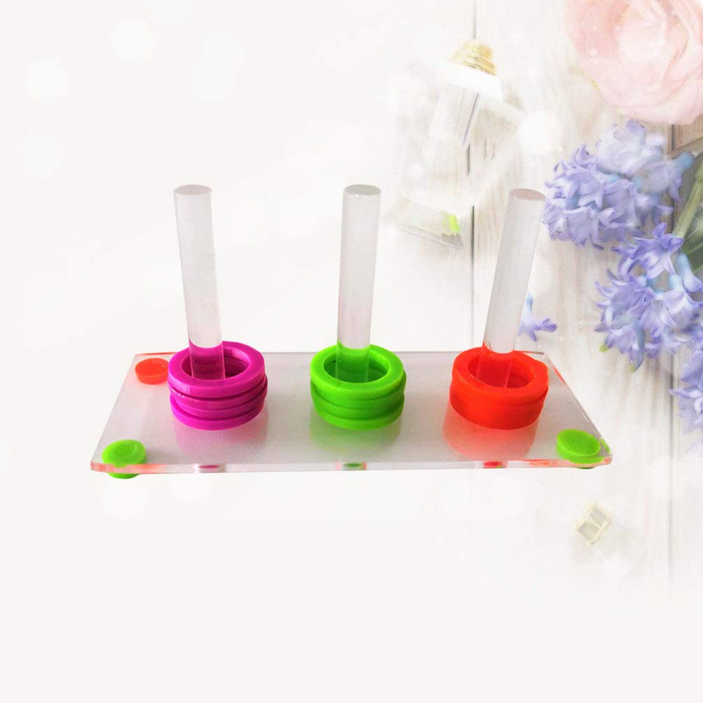 Balacoo Educational Puzzle Toys for Parrots - Interactive Bird Trick Tabletop Games, Stacking Rings & Color Separation Fitness Toys | Perfect for Parrot Enrichment & Mental Stimulation