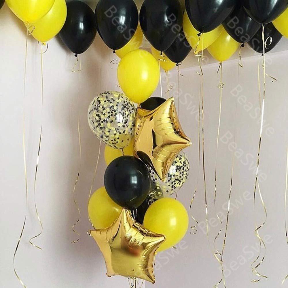 Bumble Bee Party Decorations Set - Honey Bee Balloons, Glitter Ornaments for Baby Shower & Birthday Party Supplies (Gender Neutral) | Perfect for Themed Celebrations, Nursery Decor, and First Birthday Parties