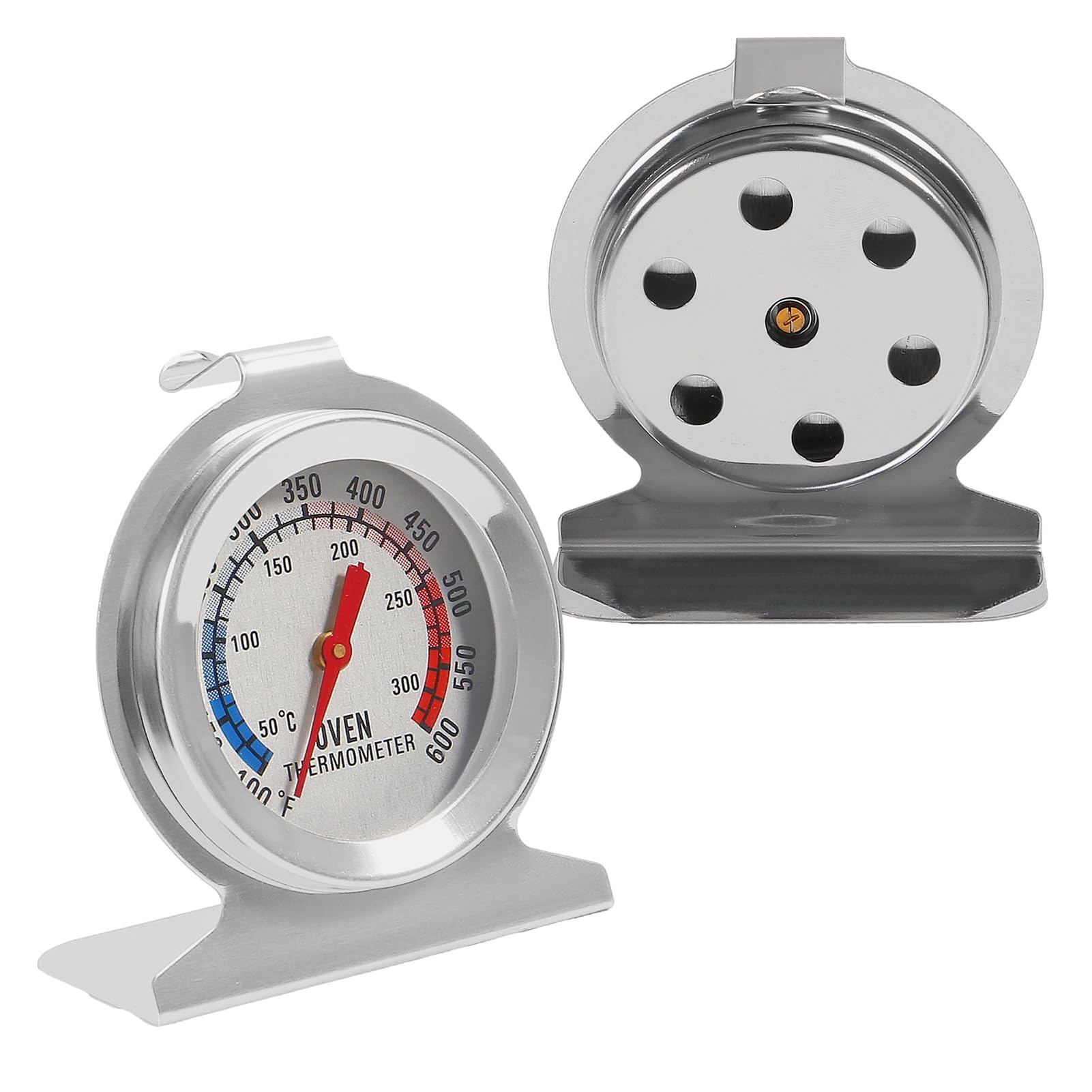 2 Pack Stainless Steel Oven Thermometer - Instant Read Digital Cooking Thermometer for Grilling, Baking, BBQ (50-300°C/100-600°F) - Perfect for Kitchen, Outdoor Cooking & Meat Temperature Monitoring