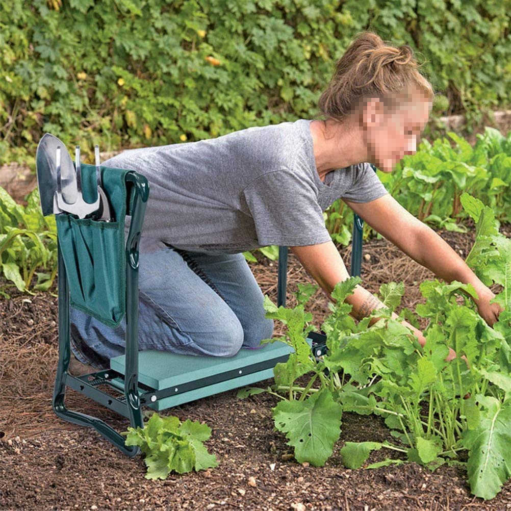 Garden Kneeler Seat with Storage Bag - Heavy Duty Oxford Cloth Kneeling Stool with Handle - Perfect for Gardening, Weeding, Planting & Outdoor Yard Work