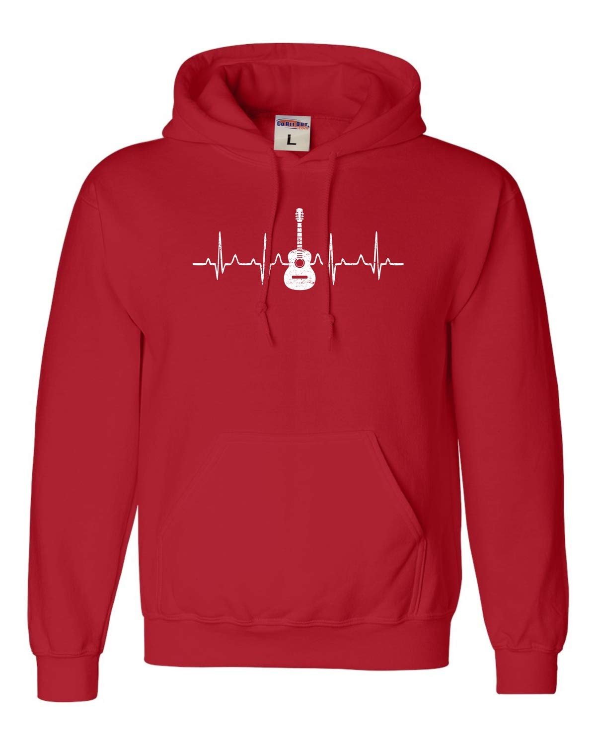 Heartbeat Acoustic Guitar Graphic Hoodie for Men & Women - Cozy Unisex Sweatshirt for Musicians, Music Lovers & Casual Wear