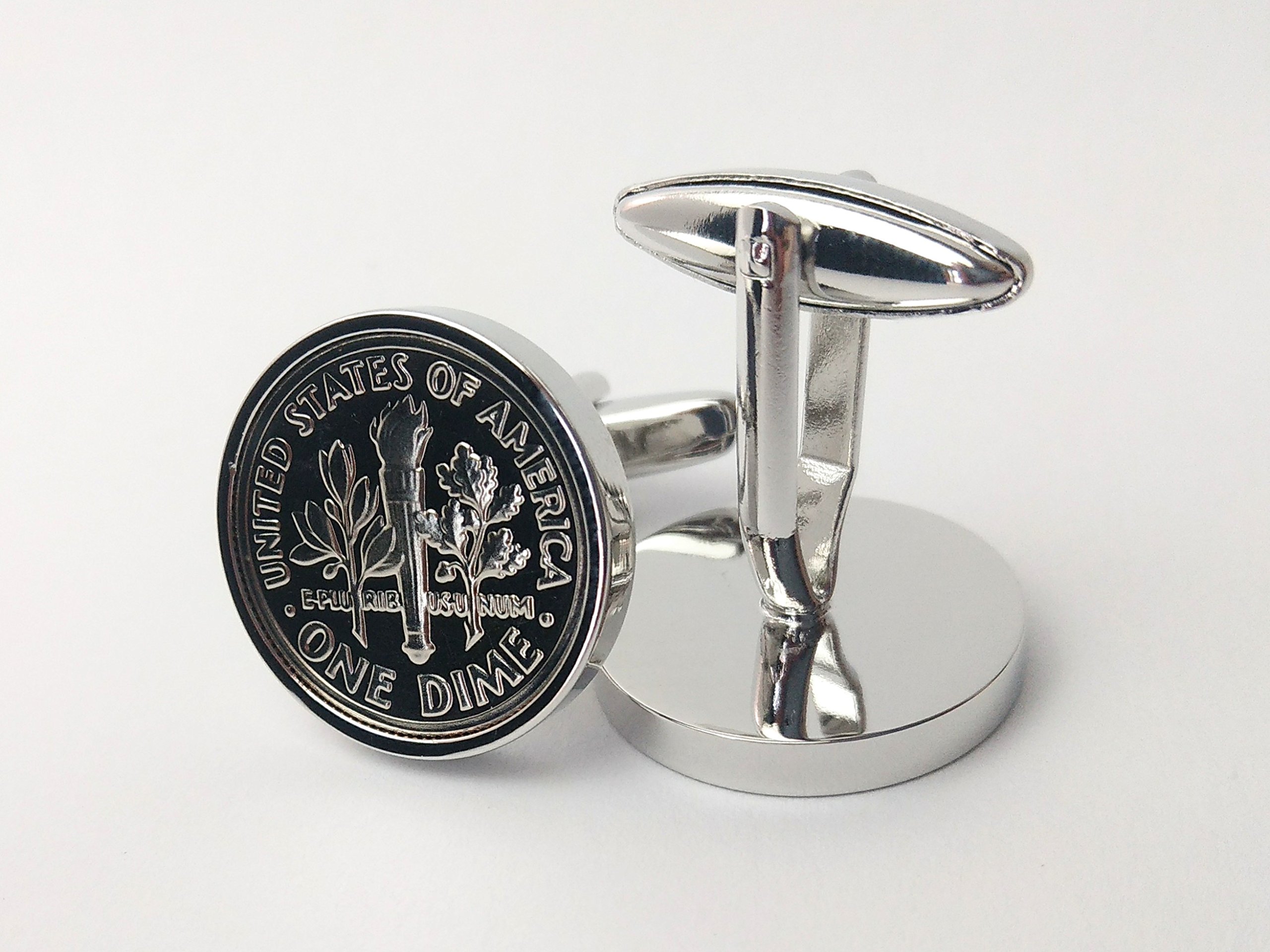 Rhodium Plated 1996 Coin Cufflinks for Men - Elegant Birthday Gift for 1996 Born Gentlemen | Perfect for Weddings, Anniversaries & Formal Events