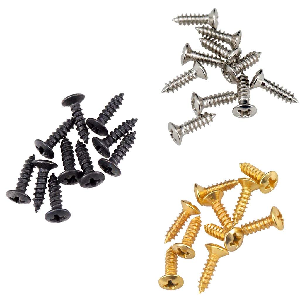 50 Pieces Gold Guitar Pickguard Mounting Screws for Electric & Bass Guitars - Replacement Parts & Accessories for DIY Guitar Repair and Maintenance