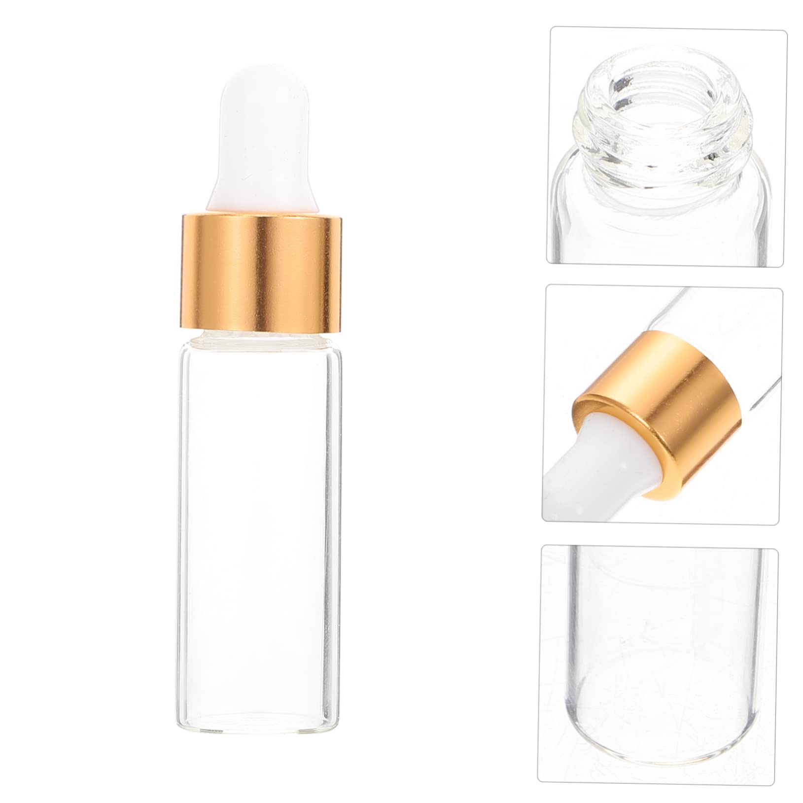 50Pcs 5ml Glass Dropper Bottles - Travel Size Essential Oil Sample Vials, Lip Gloss Tubes & Eye Drop Dispensers - Perfect for DIY Skincare, Hair Oil Samples & Travel Toiletries