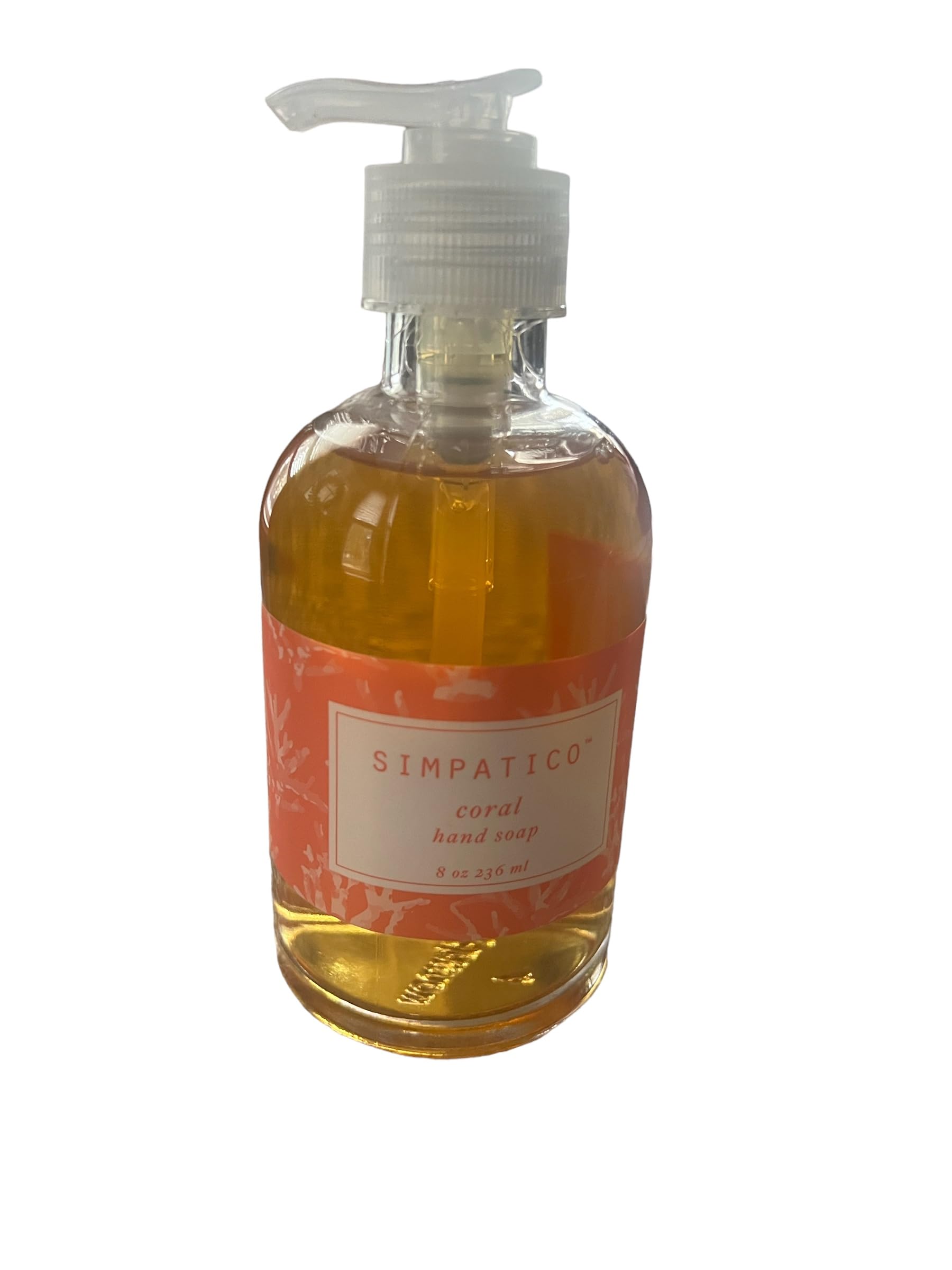 Simpatico Coral Hand Soap 8 Oz - Moisturizing Liquid Soap for Dry Skin | Perfect for Bathroom, Kitchen & Guest Washroom