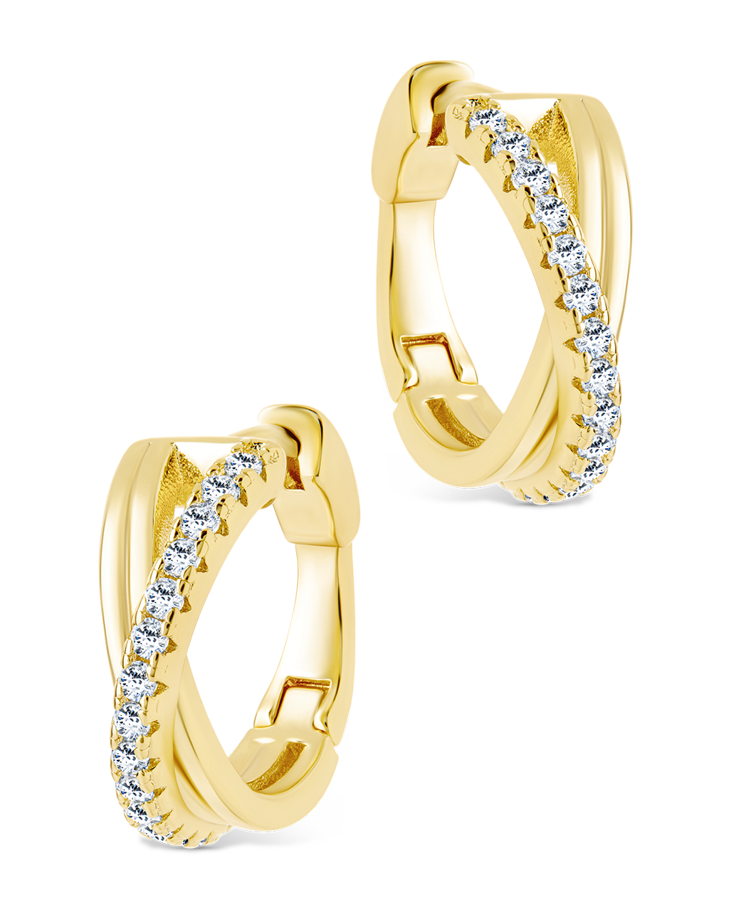 Juliana CZ Hoop Earrings for Women - Sparkling Cubic Zirconia Hinged Hoops - Perfect for Parties, Weddings & Everyday Elegance
