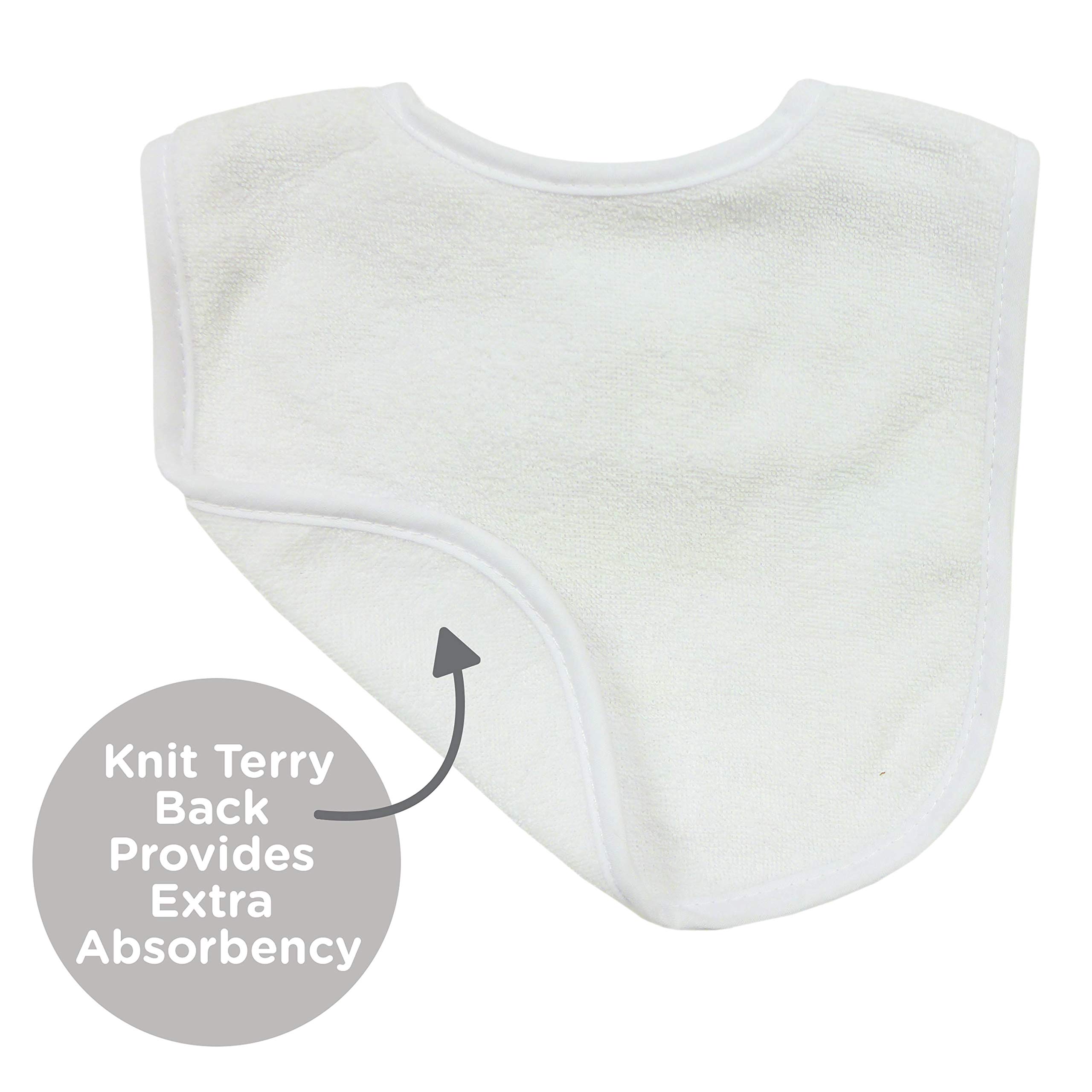 Neat Solutions 2-Ply Knit Terry Solid White Baby Feeder Bibs - 20 Pack | Soft Absorbent Drool Bibs for Infants & Toddlers During Mealtime & Play
