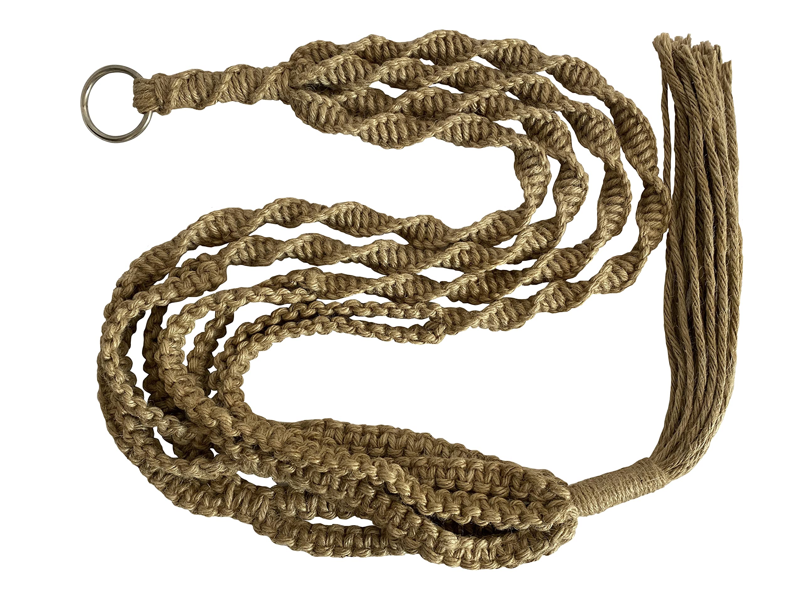 Natural Hemp Rope Macrame Plant Hangers - 48 Inch Handmade Hanging Planter Holders for 10-12 Inch Pots - Light Brown Boho Home Decor for Indoor Plants, Balcony, Living Room & Bedroom Decor
