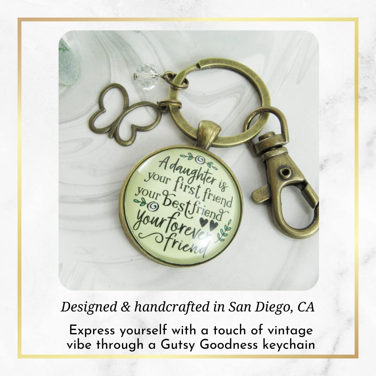 Daughter First Best Forever Friend Keychain - Matching Mom & Daughter Jewelry Gift for Birthdays, Anniversaries & Special Occasions