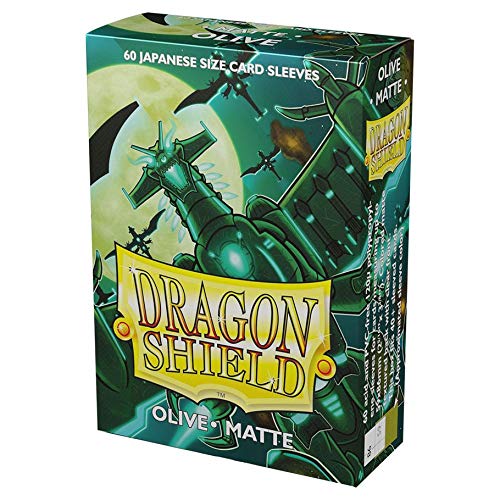 Dragon Shield Japanese Matte Olive Sleeves - 60 Count Deck Protectors for MTG, Yu-Gi-Oh & Trading Cards | Premium Card Sleeves for Collectors & Gamers | Perfect for Tournaments & Card Storage