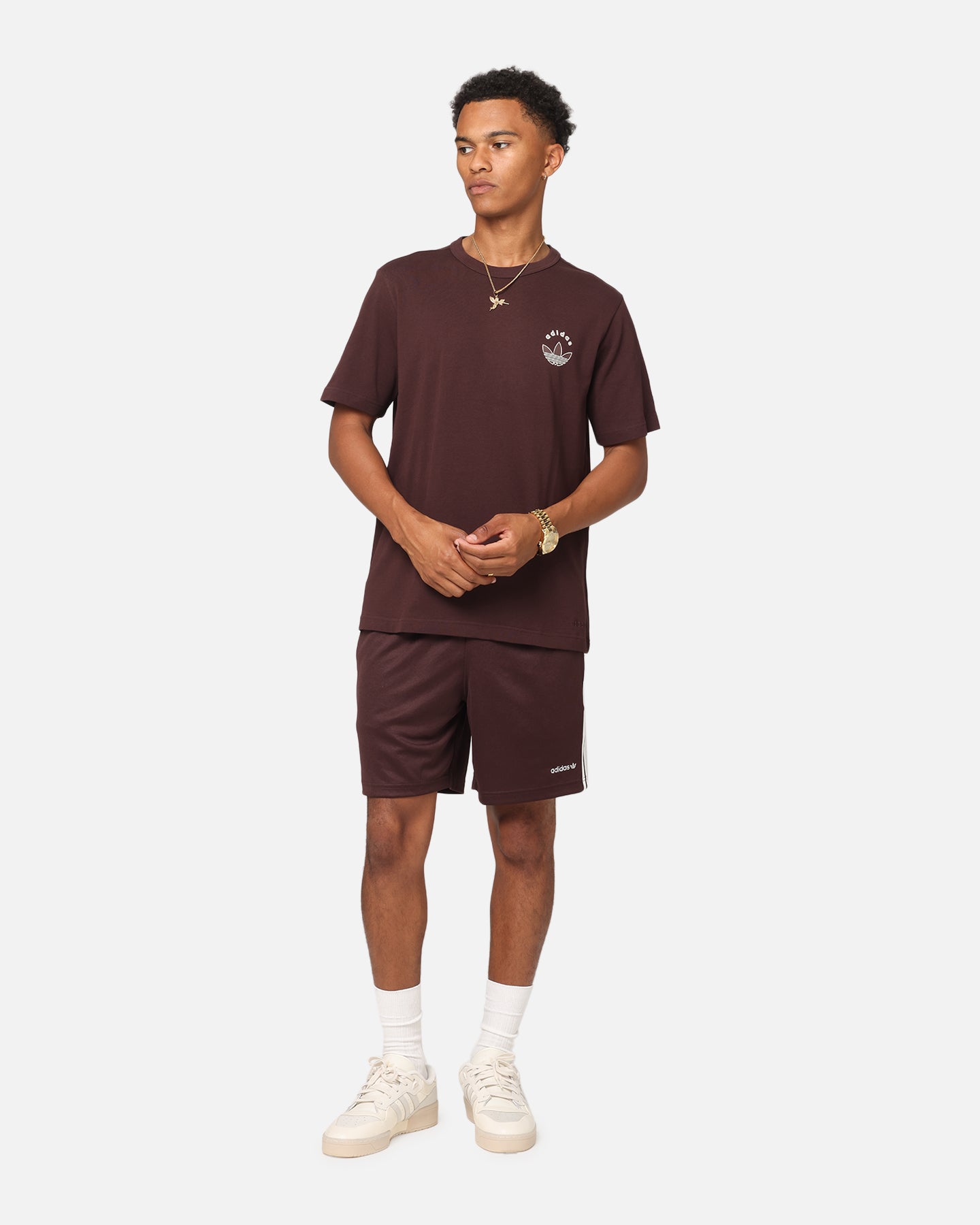 Adidas Graphic T-Shirt for Men - Brown Cotton Casual Tee - Perfect for Streetwear, Gym & Everyday Outfits