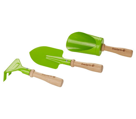 3-Piece Metal Garden Hand Tools Set for Kids - Durable Gardening Kit for Children - Perfect for Planting, Weeding & Outdoor Activities