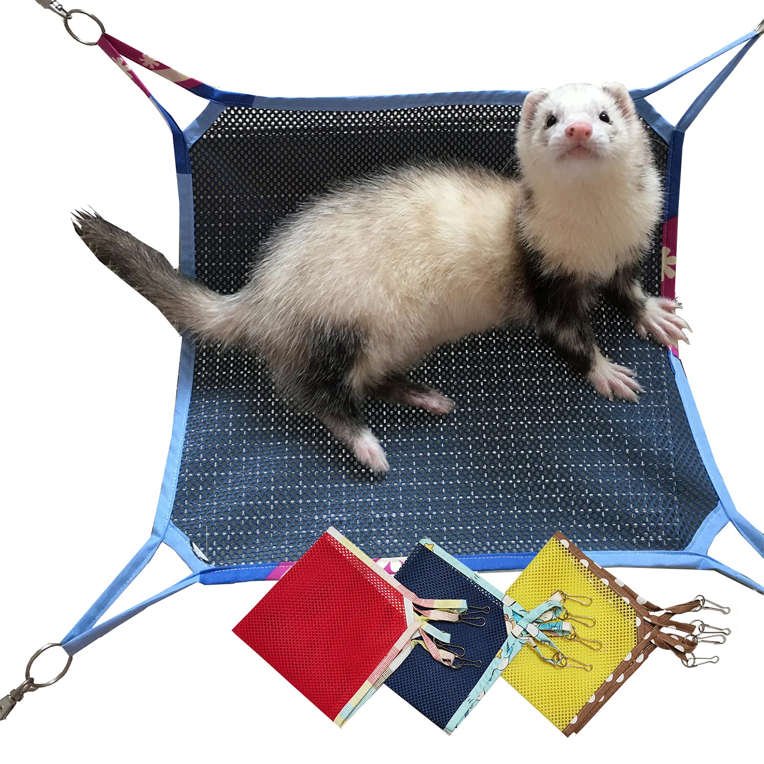 Handmade Ferret & Small Animal Hammock Bed - Soft Canvas Hanging Bed for Cats, Kittens, Guinea Pigs, Rabbits & Rats | Comfortable Cage Accessory for Sleeping & Resting | Perfect for Small Pets' Cages, Playpens & Indoor Lounging