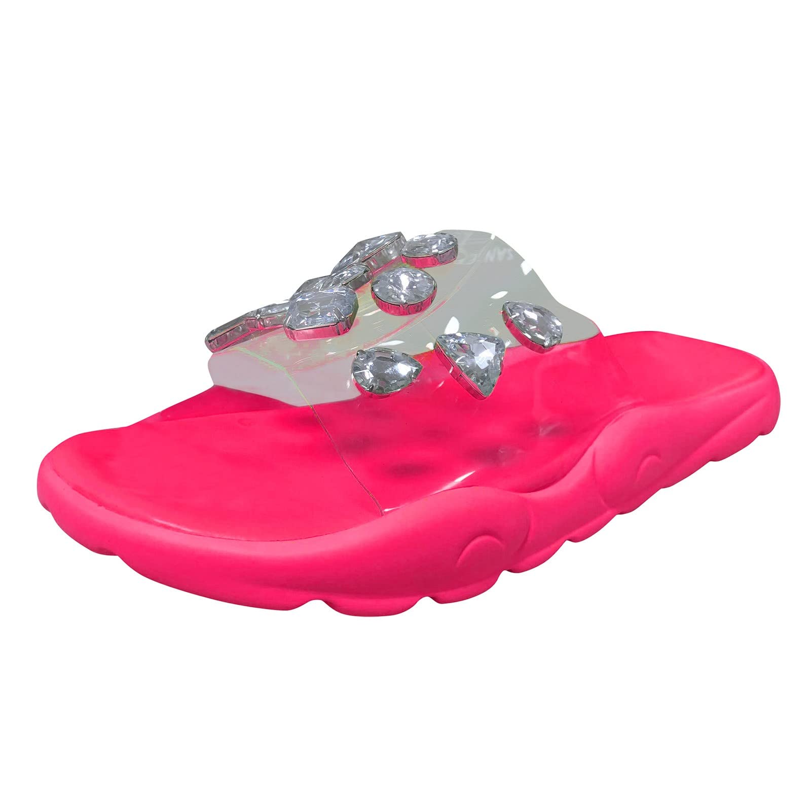 Women's Fashion Rhinestone Transparent Sandals - Hot Slippers for Spring & Summer | Comfortable Flat Shoes for Women | Perfect for Beach, Vacation & Casual Wear