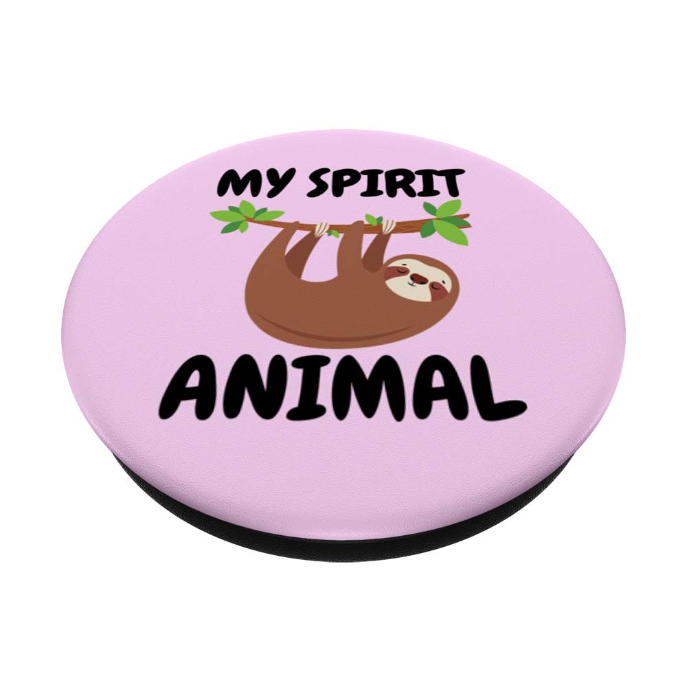 Sloth My Spirit Animal Pink PopSockets PopGrip - Swappable Phone Grip for iPhone, Samsung & Tablets | Cute Accessory for Work, Travel & Everyday Use