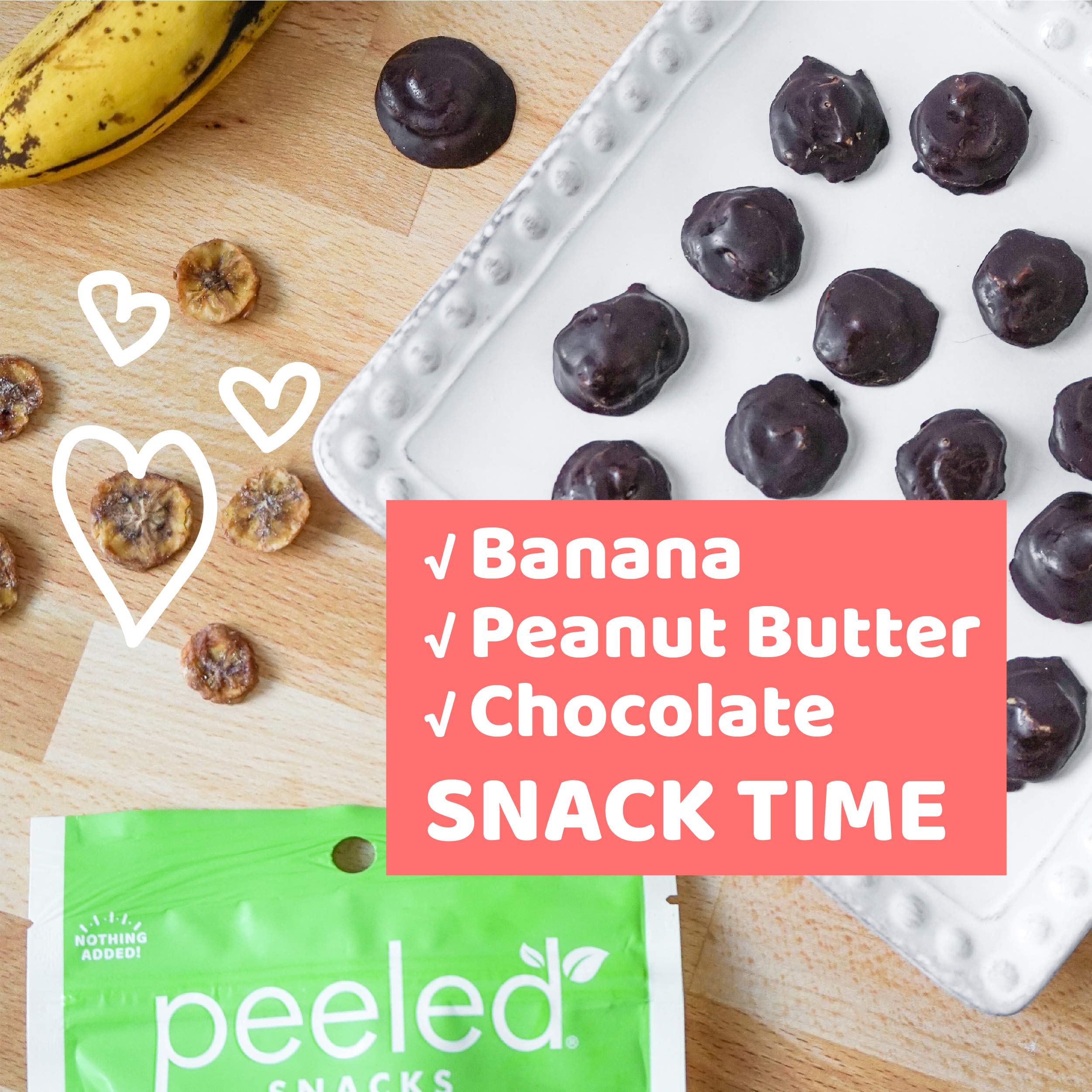Organic Dried Banana Snacks, 2.8 oz | Vegan, Gluten-Free, Non-GMO | Healthy On-the-Go Snack for Work, School, Hiking & Travel
