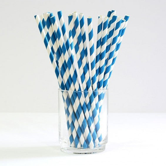 1000 Pack Biodegradable Blue & White Paper Drinking Straws - Eco-Friendly, Bulk Wholesale for Birthday Parties, Events, Bistros, Bars, Cafes & Takeaway - Perfect for Smoothies, Cocktails & Cold Beverages