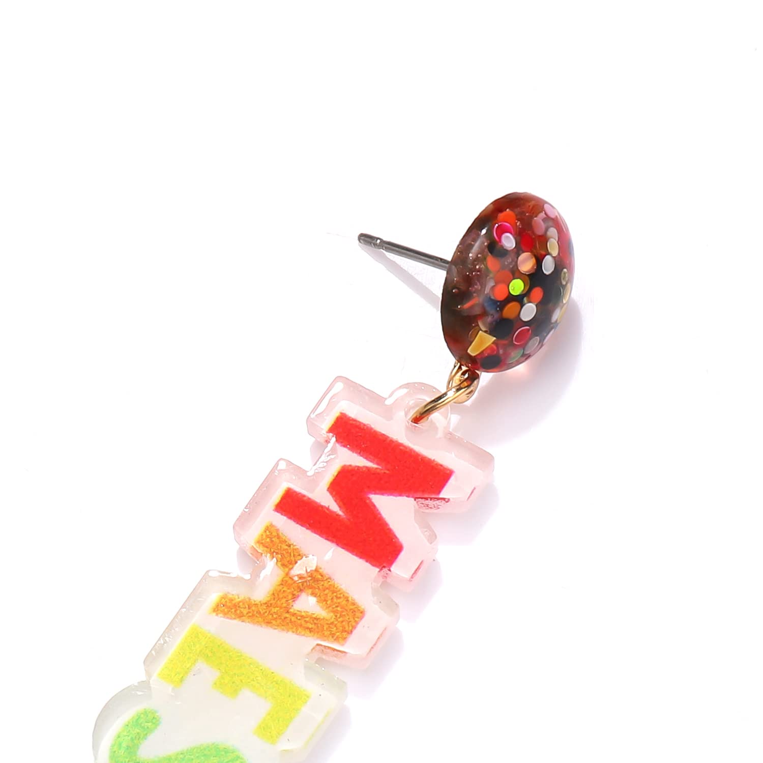 Funny Teacher Earrings for Women - Acrylic Apple & Books Drop Dangle Earrings - Math Teacher Jewelry - Colorful Creative Cute Gift for Teachers Appreciation Day & Back to School - Perfect for Classroom, School Events & Teacher Gifts