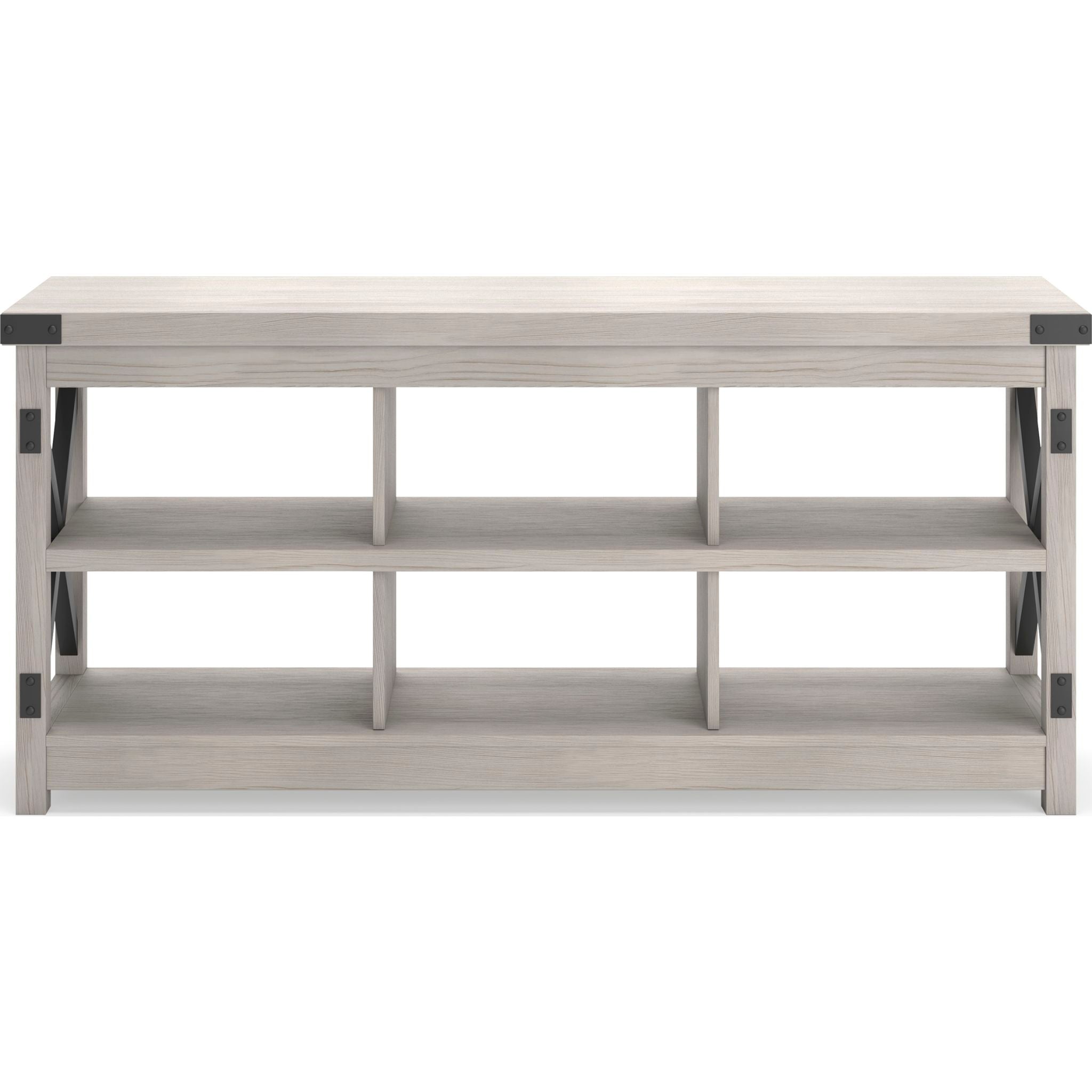 Bayflynn Modern TV Stand for Living Room - White & Black Entertainment Center with Storage Shelves | Perfect for Flat Screen TVs, Gaming Consoles & Media Storage