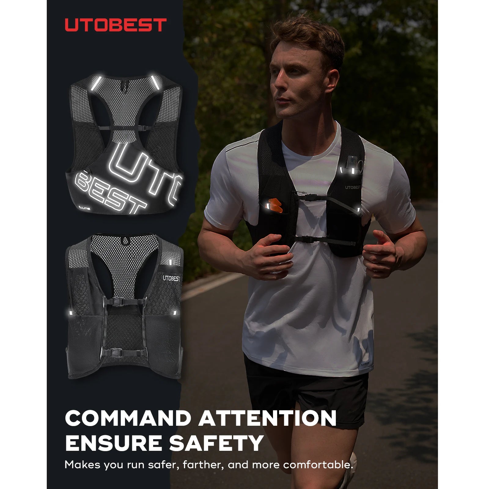 UTOBEST UTR112 Ultra Lightweight Hydration Pack - Breathable Trail Running Vest for Marathon, Cycling & Hiking - Perfect for Outdoor Adventures & Long-Distance Sports