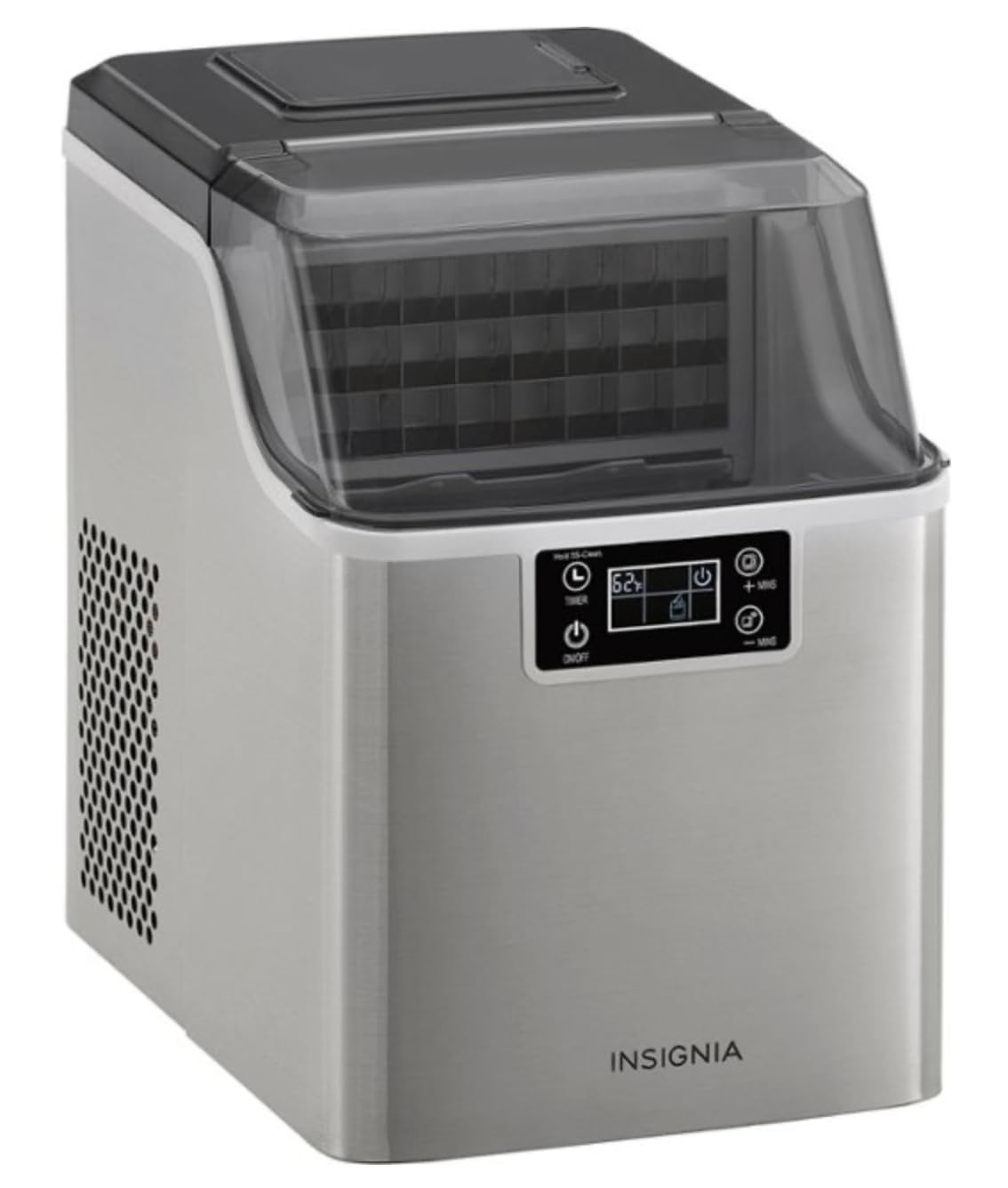 INSIGNIA Clear Ice Maker - Countertop Ice Machine for Home, Bar & Office | Fast & Quiet Ice Production | Perfect for Cocktails, Drinks & Entertaining